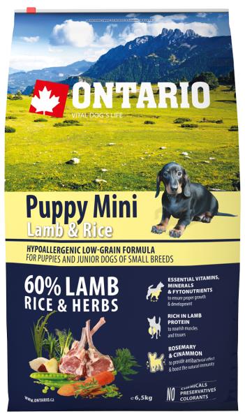 Ontario Puppy Mini Lamb & Rice / Сухой корм Онтарио для Щенков Мелких пород с Ягненком и рисом