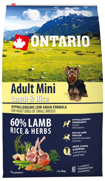 Ontario Adult Mini Lamb & Rice & Rice / Сухой корм Онтарио для взрослых собак Мелких пород с Ягненком и рисом