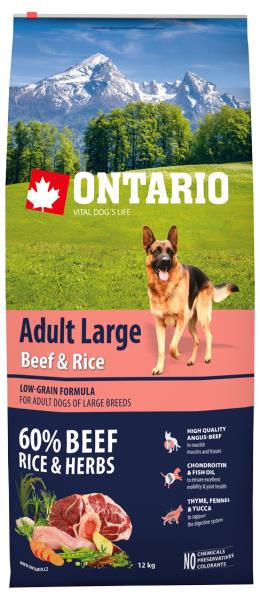 Ontario Adult Large Beef & Rise / Сухой корм Онтарио для взрослых собак Крупных пород с Говядиной и рисом