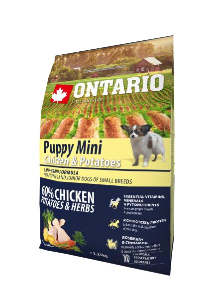 Ontario Puppy Mini Chicken & Potatoes / Сухой корм Онтарио для Щенков Мелких пород с Курицей и картофелем 