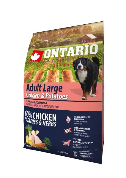 Ontario Adult Large Chicken & Potatoes / Сухой корм Онтарио для взрослых собак Крупных пород с Курицей и картофелем 