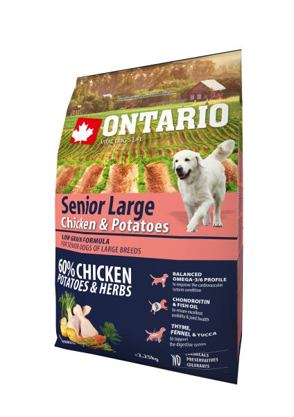 Ontario Senior Large Chicken & Potatoes / Сухой корм Онтарио для Пожилых собак Крупных пород с Курицей и картофелем