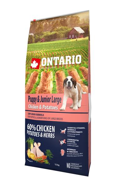Ontario Puppy & Junior Large Chicken & Potatoes / Сухой корм Онтарио для Щенков Крупных пород с Курицей и картофелем