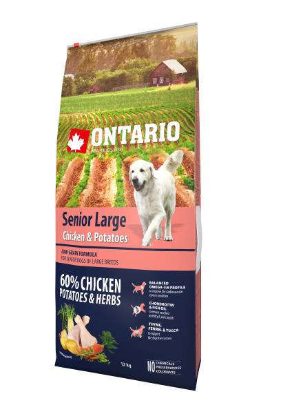 

Ontario Senior Large Chicken & Potatoes / Сухой корм Онтарио для Пожилых собак Крупных пород с Курицей и картофелем, Ontario Senior Large Chicken & Potatoes