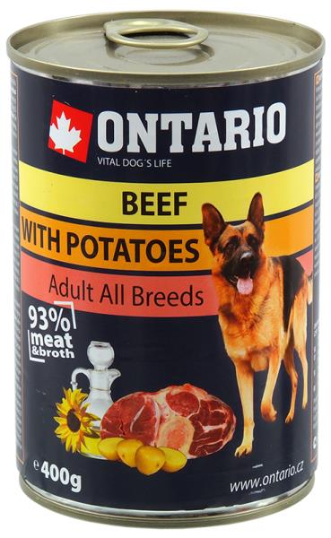 Ontario Beef Potatos Sunflower Oil / Консервы Онтарио для собак Говядина и картофель (цена за упаковку) 
