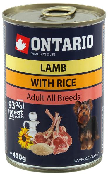 Ontario Lamb Rice Sunflower Oil / Консервы Онтарио для собак Ягненок и рис (цена за упаковку)