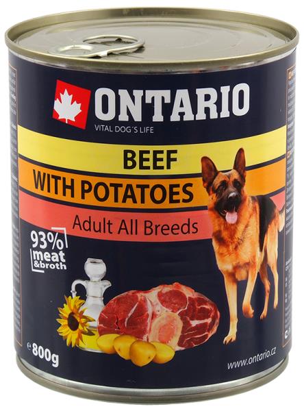 Ontario Beef Potatos Sunflower Oil / Консервы Онтарио для собак Говядина и картофель (цена за упаковку)
