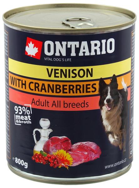 Ontario Venison Cranberries Safflower Oil / Консервы Онтарио для собак Оленина и клюква (цена за упаковку)