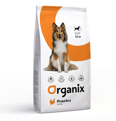 Organix Adult Dog Turkey / Сухой корм Органикс для взрослых собак с Чувствительным пищеварением Индейка