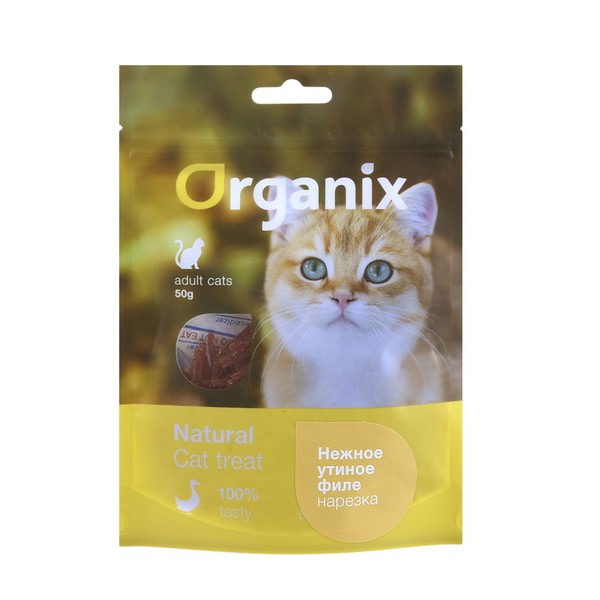 

Organix Soft duck fillet shreds / Лакомство Органикс для кошек Нежная нарезка Утиного филе 100% мясо, Organix Soft duck fillet shreds