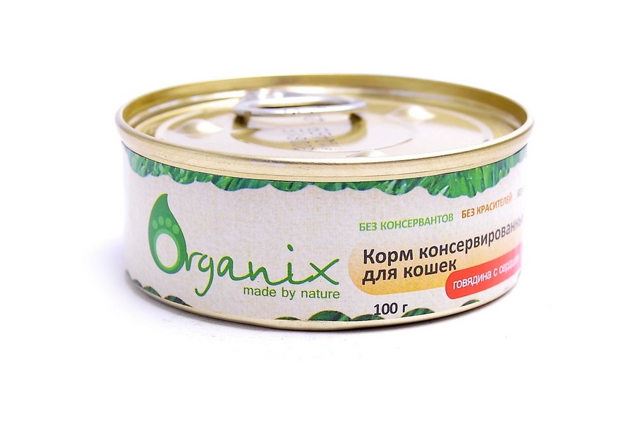 Organix Консервы для кошек Говядина с сердцем (цена за упаковку)