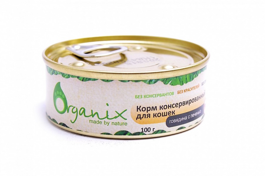 Organix Консервы для кошек Говядина с печенью (цена за упаковку) 