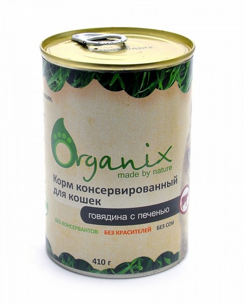 Купить Organix Консервы для кошек Говядина с печенью (цена за упаковку) за 2270.00 ₽