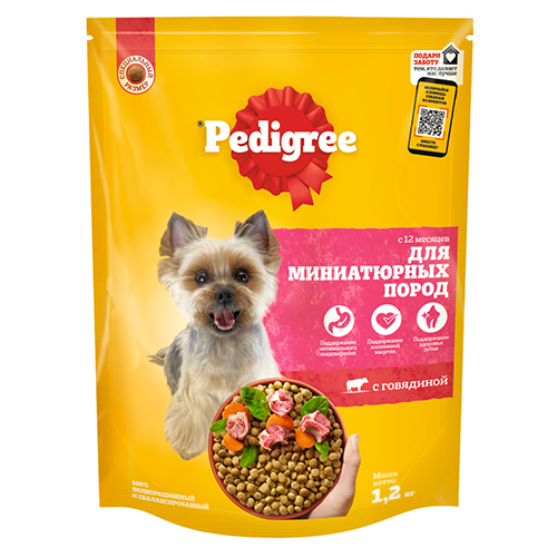 Pedigree / Сухой корм Педигри для взрослых собак Миниатюрных пород Говядина