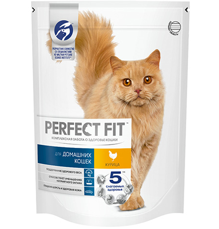 Perfect Fit In-home / Сухой корм Перфект Фит для домашних кошек Курица 