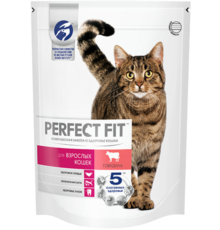 Perfect Fit Adult / Сухой корм Перфект Фит для взрослых кошек Говядина