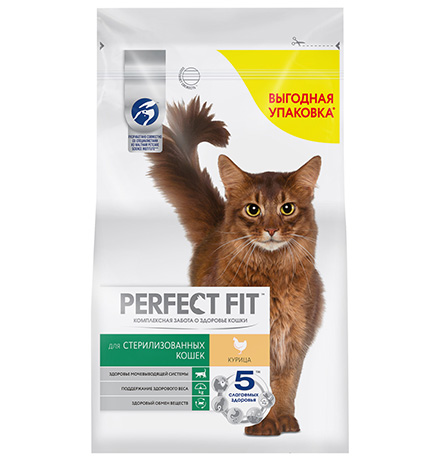 Perfect Fit Sterile / Сухой корм Перфект Фит для кастрированных котов и стерилизованных кошек Курица