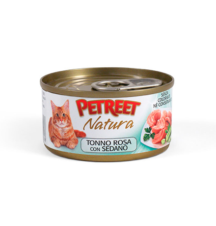 

Petreet / Консервы Петрит для кошек Кусочки розового тунца с Сельдереем (цена за упаковку), Petreet