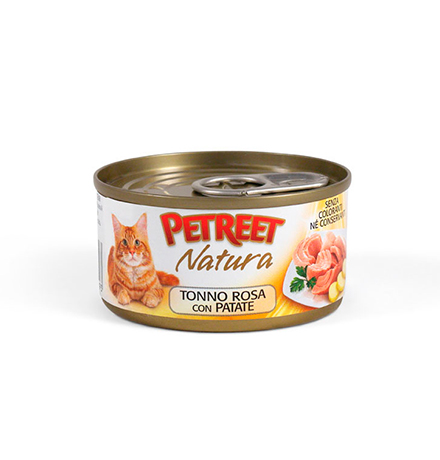 

Petreet / Консервы Петрит для кошек Кусочки розового тунца с Картофелем (цена за упаковку), Petreet