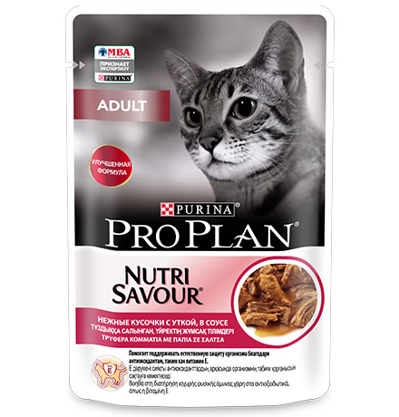 

Purina Pro Plan Cat NutriSavour Adult Duck / Паучи Пурина Про План для Взрослых кошек старше 1 года Утка в соусе (цена за упаковку), Purina Pro Plan Cat NutriSavour Adult Duck