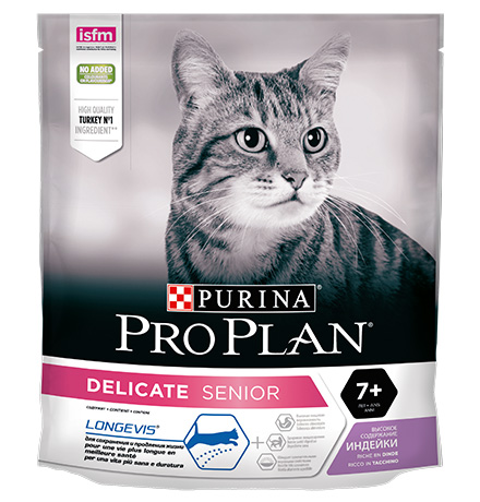 Purina Pro Plan Cat Delicate Senior 7+ Longevis / Сухой корм Пурина Про План для пожилых кошек при чувствительном пищеварении с индейкой 