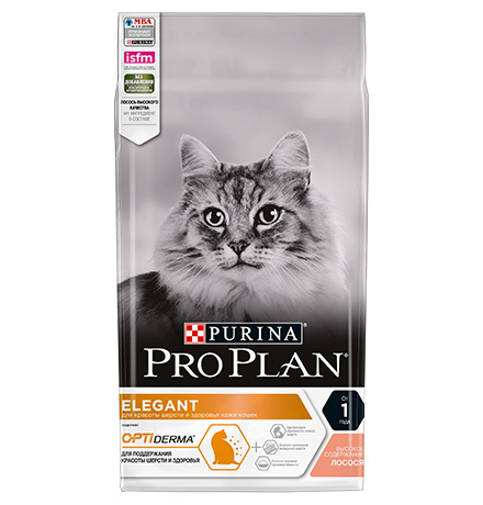 Купить PRO PLAN ELEGANT / Сухой корм Пурина Про План для взрослых кошек для здоровья шерсти и кожи с лососем за 1420.00 ₽