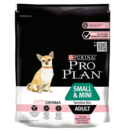 Purina Pro Plan Small & Mini Adult Sensitive Skin / Сухой корм Пурина Про План для взрослых собак мелких пород при чувствительной коже с лососем 