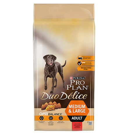 PRO PLAN DUO DELICE / Сухой корм Пурина Про План для взрослых собак средних и крупных пород с говядиной 