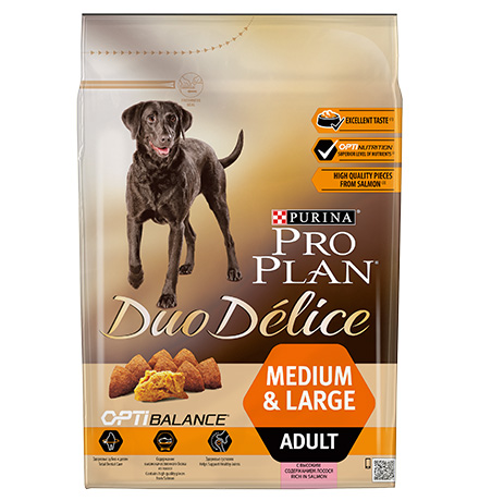 

Purina Pro Plan Duo Delice Adult Salmon & Rice / Сухой корм Пурина Про План для взрослых собак средних и крупных пород с лососем, Purina Pro Plan Duo Delice Adult Salmon & Rice