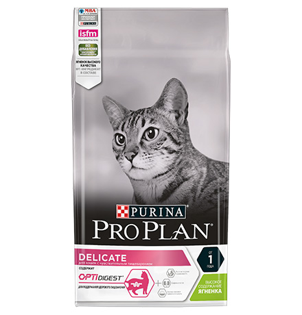 Купить PRO PLAN DELICATE / Сухой корм Пурина Про План для взрослых кошек при чувствительном пищеварении с ягненком за 1420.00 ₽