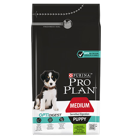 Purina Pro Plan Medium Puppy Sensitive Digestion / Сухой корм Пурина Про План для Щенков с чувствительным пищеварением Ягненок и рис