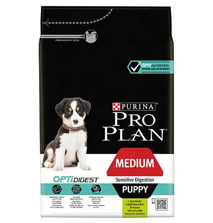 Purina Pro Plan Medium Puppy Sensitive Digestion / Сухой корм Пурина Про План для Щенков с чувствительным пищеварением Ягненок и рис