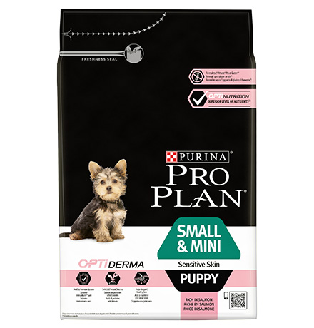 Purina Pro Plan Small & Mini Puppy Sensitive Skin / Сухой корм Пурина Про План для щенков мелких пород при чувствительной коже с лососем 