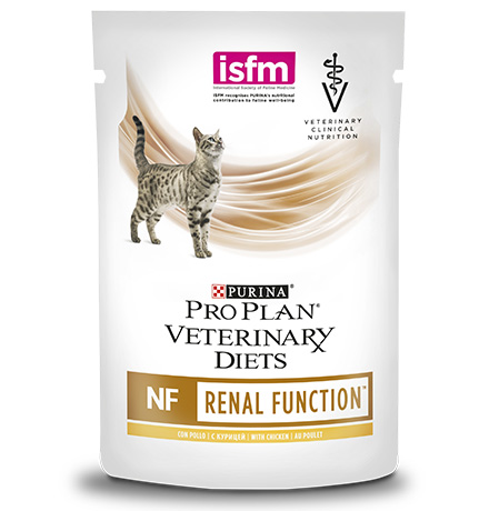 

Purina Pro Plan Veterinary Diets NF Renal Function Chicken / Лечебные паучи Пурина Про План Ветеринарная диета для взрослых кошек для поддержания функции почек при хронической почечной недостаточности с курицей в соусе (цена за упаковку), Purina Pro Plan 