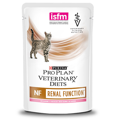 

Purina Pro Plan Veterinary Diets NF Renal Function Salmon / Лечебные паучи Пурина Про План Ветеринарная диета для взрослых кошек для поддержания функции почек при хронической почечной недостаточности с лососем в соусе (цена за упаковку), Purina Pro Plan V