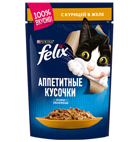 

FELIX АППЕТИТНЫЕ КУСОЧКИ / Паучи Пурина Феликс Аппетитные кусочки для взрослых кошек с курицей (цена за упаковку), FELIX АППЕТИТНЫЕ КУСОЧКИ