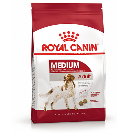 Royal Canin Medium Adult / Сухой корм Роял Канин Медиум Эдалт для Взрослых собак Средних пород в возрасте от 1 года до 7 лет