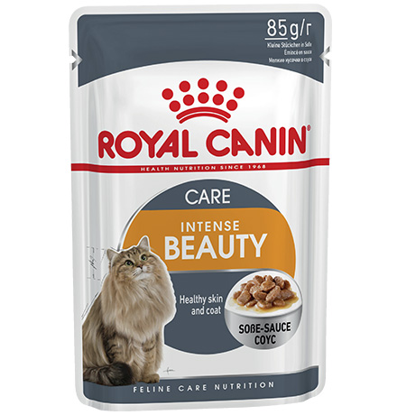 Royal Canin Intense Beauty / Влажный корм (Консервы-Паучи) Роял Канин Интенс Бьюти для кошек Красота шерсти в Соусе (цена за упаковку)