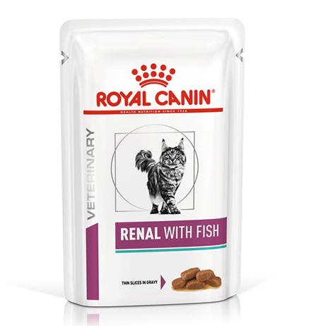 Royal Canin Renal with Fish / Ветеринарный влажный корм (Консервы-Паучи) Роял Канин Ренал для кошек Заболевание почек (хроническая почечная недостаточность) с Рыбой (цена за упаковку)