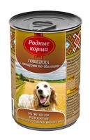 Родные Корма / Консервы для собак Говядина с овощами по-Казацки (цена за упаковку)