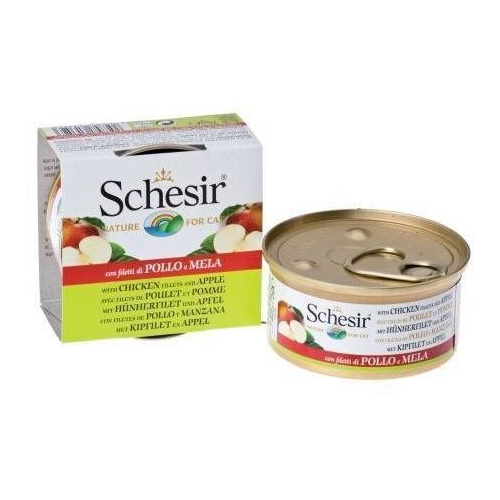 Schesir / Консервы Шезир для кошек Цыпленок яблоко (цена за упаковку) 