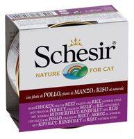 Купить Schesir / Консервы Шезир для кошек Цыпленок говядина с рисом (цена за упаковку) за 2840.00 ₽