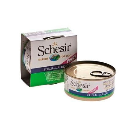 Schesir / Консервы Шезир для Щенков Цыпленок Алое (цена за упаковку) 