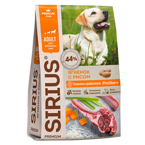 Sirius / Сухой корм Сириус для взрослых собак Ягненок с рисом 