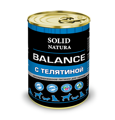 Solid Natura Balance / Консервы Солид Натура для Щенков Телятина (цена за упаковку)