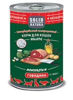 Купить Solid Natura Holistic Monoprotein / Консервы Солид Натура Беззерновые для кошек Говядина (цена за упаковку) за 3750.00 ₽