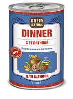 Solid Natura Dinner / Консервы Солид Натура Беззерновые для Щенков Телятина (цена за упаковку)