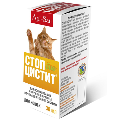 Api-San / Кормовая лечебная добавка Стоп-Цистит Био для кошек Cуспензия 