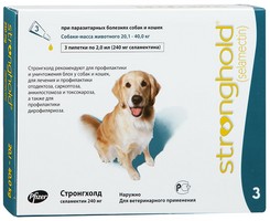 Zoetis Stronghold / Капли Стронгхолд Инсектоакарицидные для собак весом от 20 до 40 кг 12% 240мг 