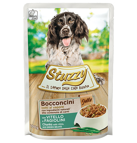 

Stuzzy Bocconcini / Паучи Штуззи для собак Телятина Зеленая фасоль в желе (цена за упаковку), Stuzzy Bocconcini